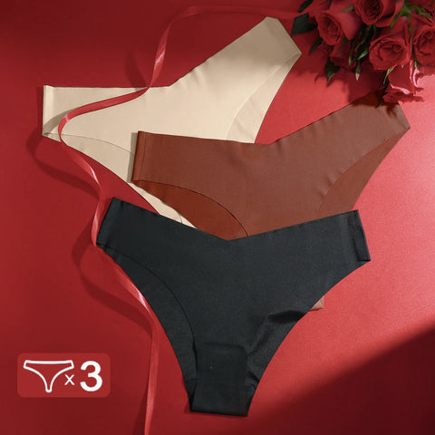 Lot de 3 Culottes en Soie Glacée Sans Coutures
