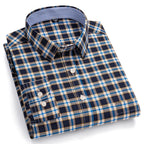 Chemise Décontractée à Carreaux/Rayures en Coton pour Hommes