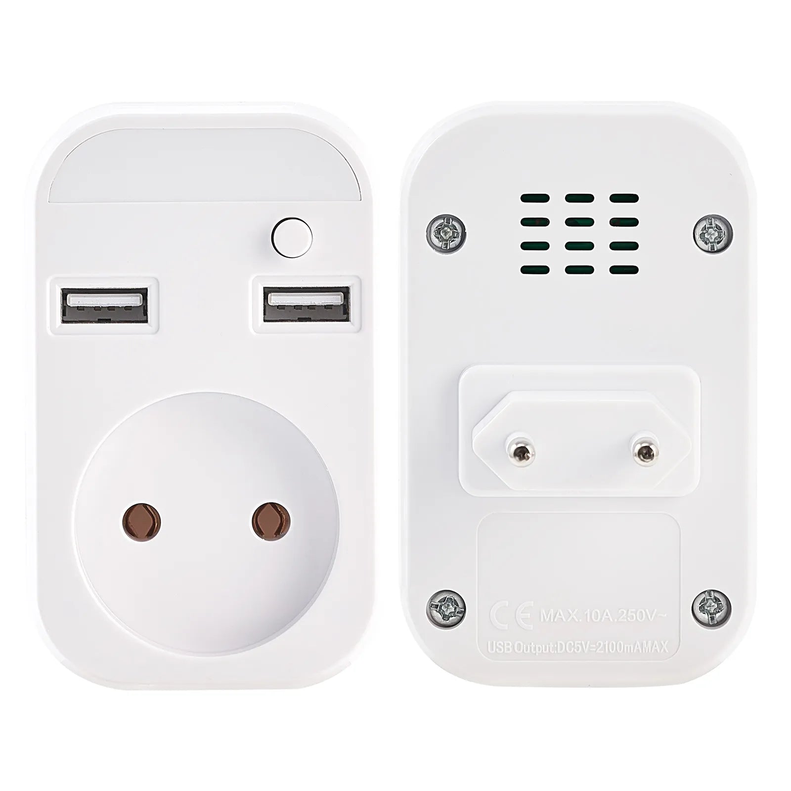 Multiprise 3 en 1  - 2USB + Prise + Veilleuse