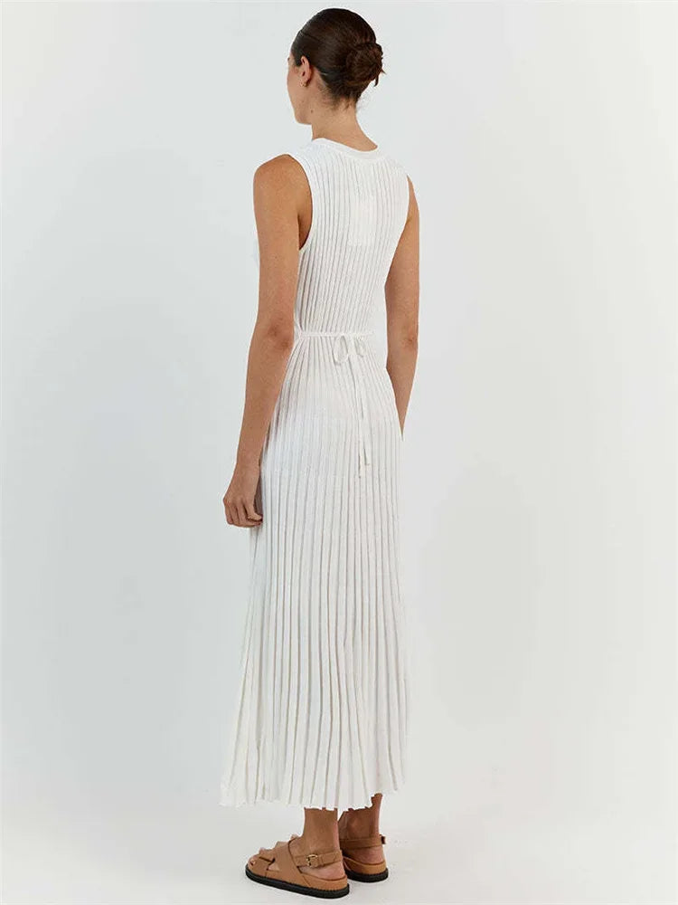Robe Longue Décontractée en Tricot côtelé