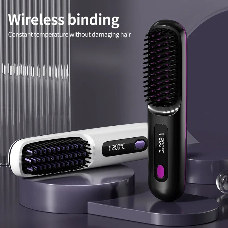 Brosse Lissante Chauffante – USB Rechargeable