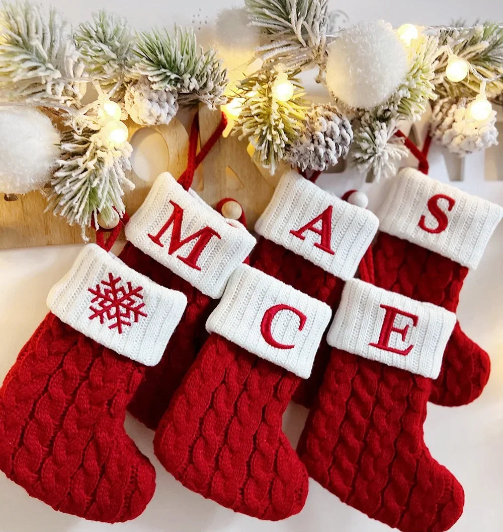 Chaussette de Noël à Suspendre avec Initiale