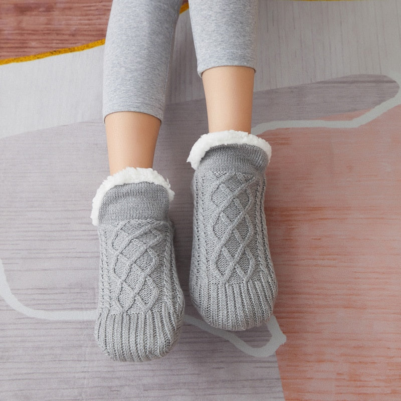 Chaussons-Chaussettes Fourrés