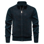 Gilet Col Cheminé Tricoté Motifs Géométrique