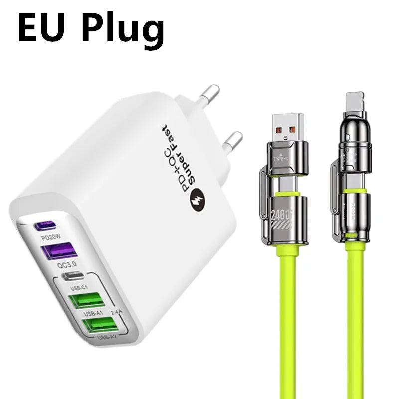Chargeur 240W Rapide 3 Ports USB & 2 Type-C + Chargeur