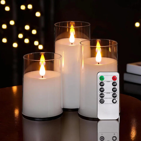 3 Bougies LED Sans Flamme avec Télécommande