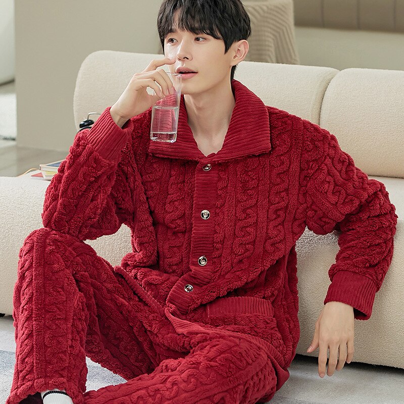 Ensemble d'intérieur cardigan torsadé mixte