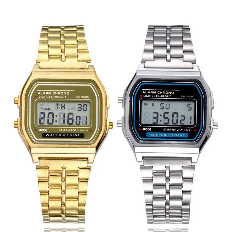 Montres numériques pour hommes et femmes style rétro