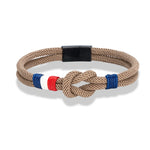 Bracelet Double Corde – Drapeau Français Tissé