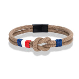 Bracelet Double Corde – Drapeau Français Tissé