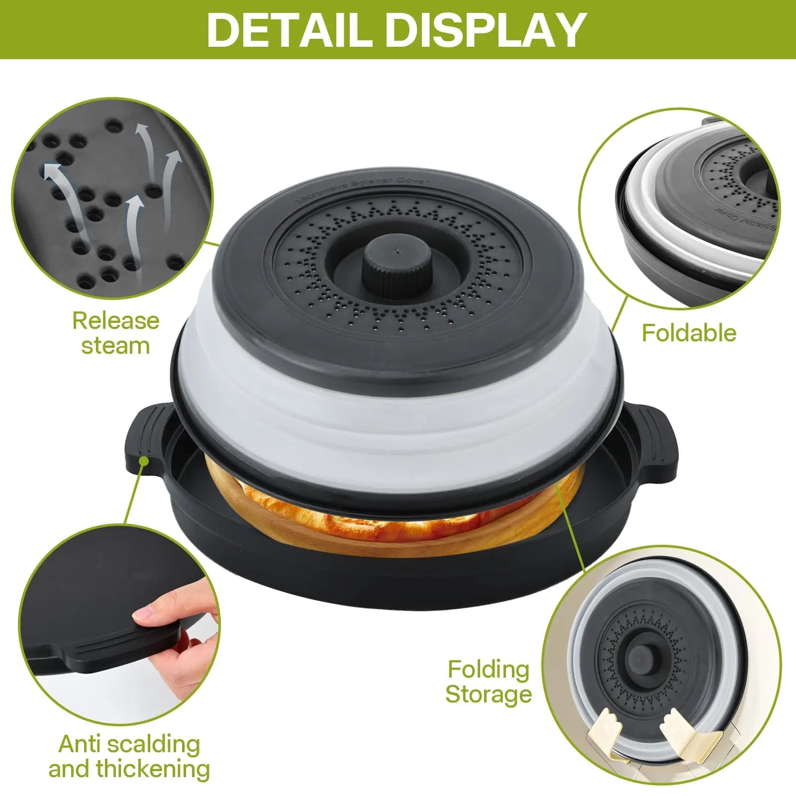 Cloche pour Micro-Ondes 2 en 1 Pliable