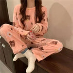 Pyjama en Flanelle Super Chaud à Motifs