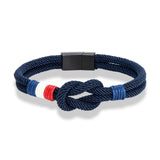 Bracelet Double Corde – Drapeau Français Tissé