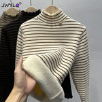Pull Marinière Col Roulé détail bijoux col - Intérieur polaire