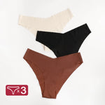 Lot de 3 Culottes en Soie Glacée Sans Coutures