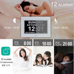Horloge Digitale Grand Écran et 12 alarmes – Rappel Médical Senior