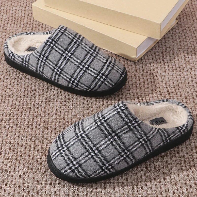Chaussons Écossais Chauds Motifs à Carreaux