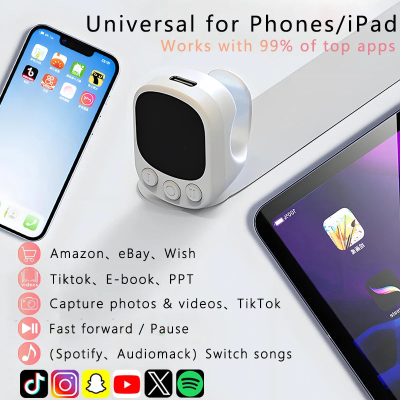 Télécommande Anneau avec Pavé Tactile – Clicker Automatique et Défilement Continu pour Écran