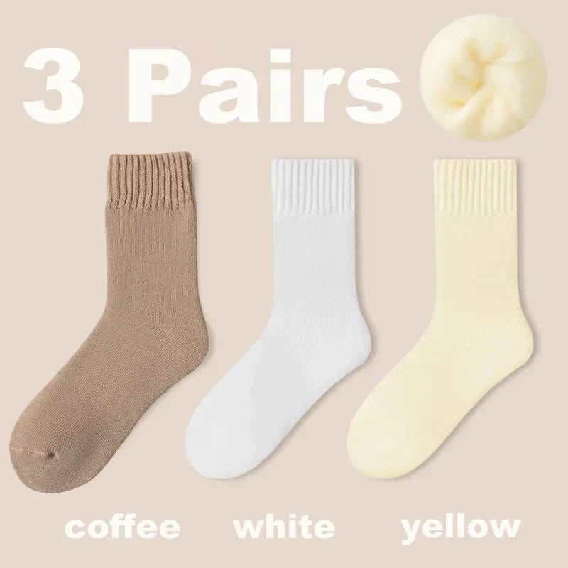 Lot de 3 Chaussettes chaudes en laine pour femmes