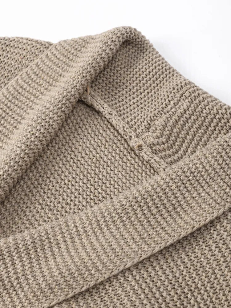 Cardigan à grosse maille avec ceinture