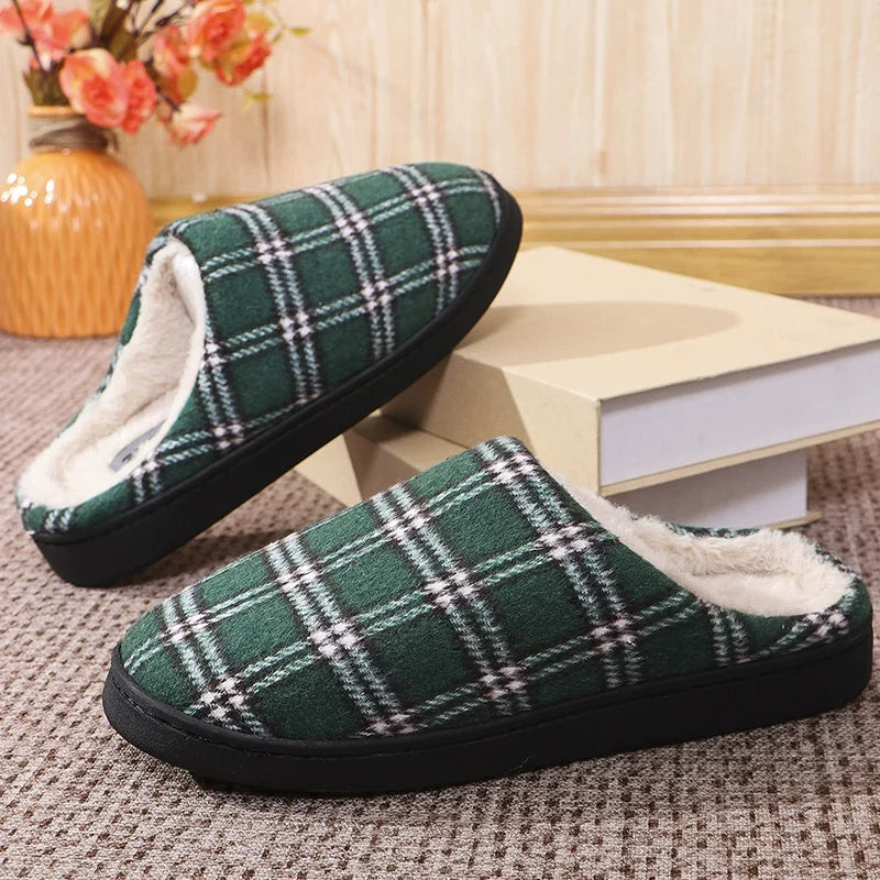 Chaussons Écossais Chauds Motifs à Carreaux