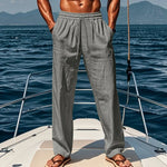 Pantalon en Lin Décontracté à Taille élastique