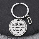 Porte-clé à offrir "Mon fils" ou "Ma fille" avec initiale