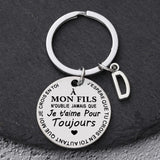 Porte-clé à offrir "Mon fils" ou "Ma fille" avec initiale