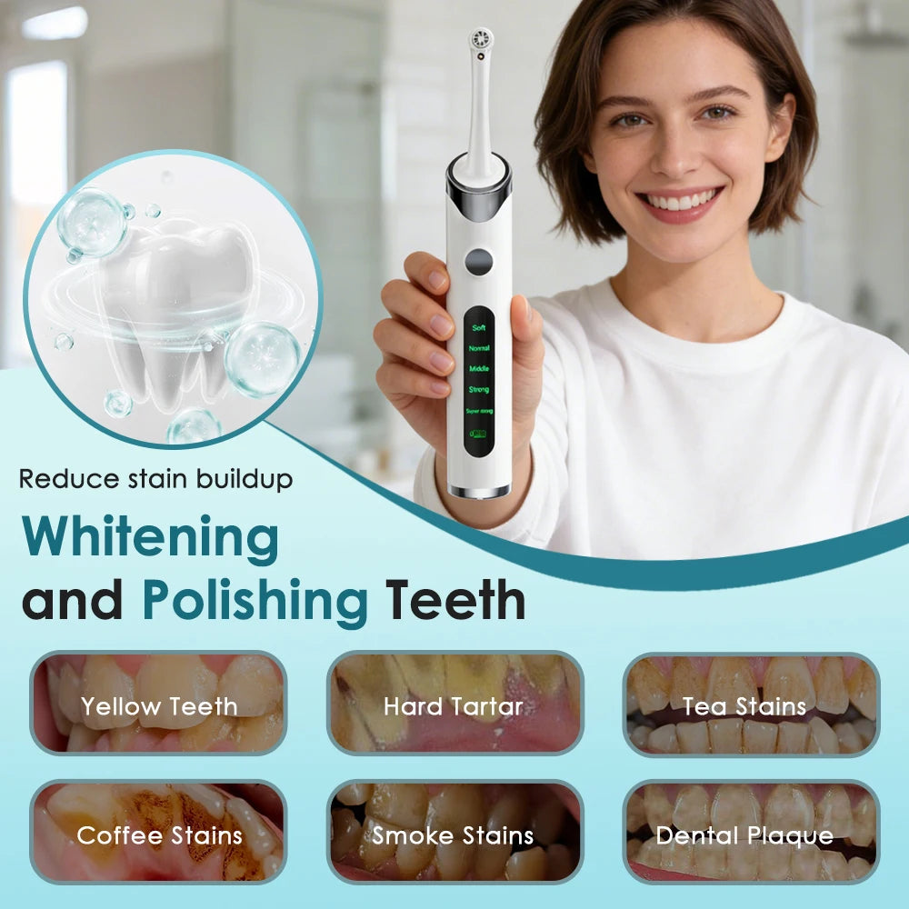 Détartreur Dentaire à Ultrasons 5 Modes + 5 Brosses Interchangeables