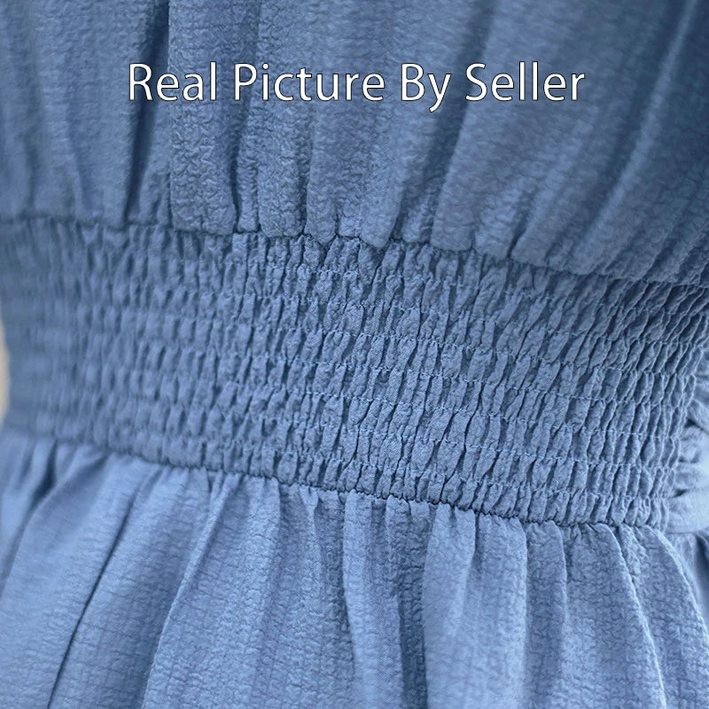 Robe longue Infroissable Col V à Taille Cintrée