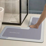 Tapis de Bain en Forme de L Absorbant & Antidérapant
