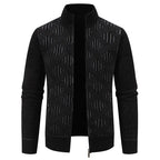 Gilet Col Cheminé Tricoté Motifs Géométrique