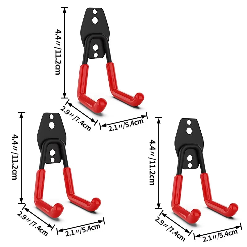 Lot de 2 Crochets Muraux Ultra-Résistants pour Garage + 1 OFFERT
