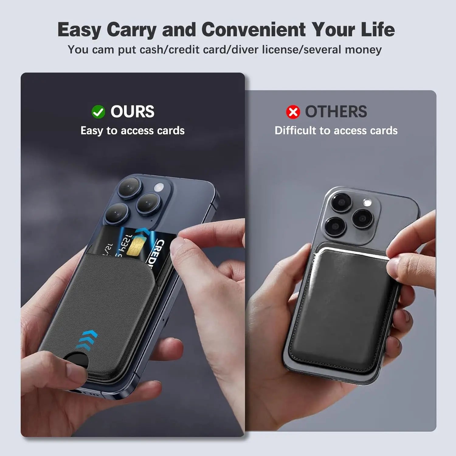 Coque de Téléphone Magnétique 2 en 1 Porte-feuille & Support