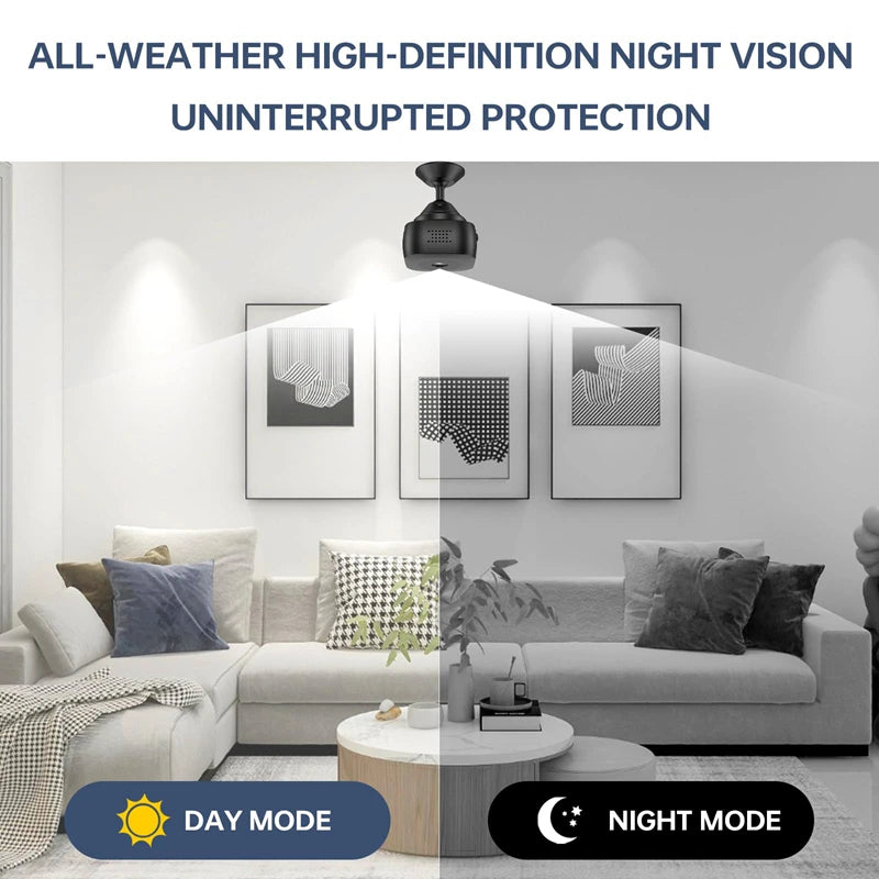 Mini Caméra HD 4K WiFi Sans Fil Détecteur de Mouvement
