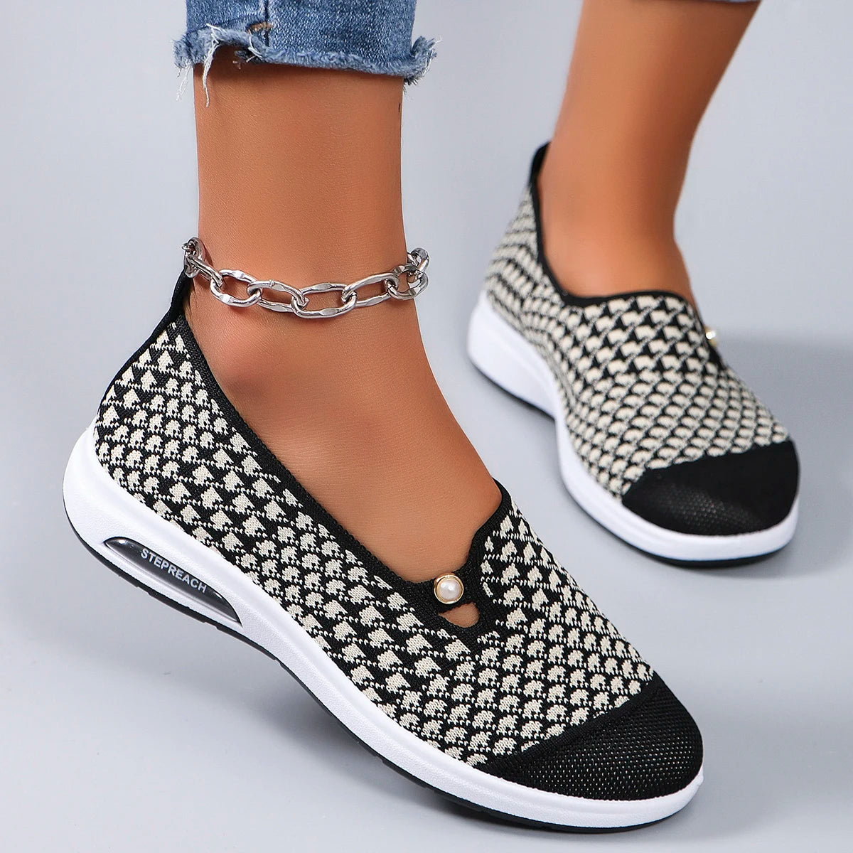 Chaussures Plates Femme Tissu Aéré – Grand Confort