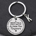 Porte-clé à offrir "Mon fils" ou "Ma fille" avec initiale