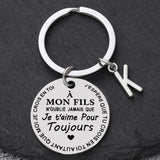 Porte-clé à offrir "Mon fils" ou "Ma fille" avec initiale