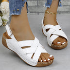 Sandales en Cuir PU Design croisé à Scratch