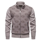 Gilet Col Cheminé Tricoté Motifs Géométrique
