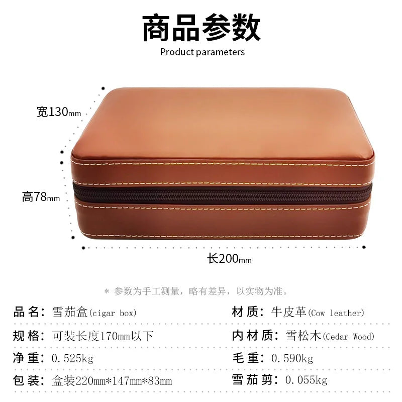 Boîte à Cigares de Rangement en Cuir - Idée Cadeau
