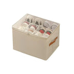 Organisateur Pliable pour 12 Paires de Chaussures – Boîte en Tissu avec Couvercle Transparent Zippé & Poignée