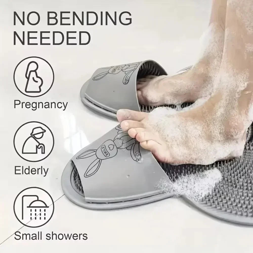 Tapis Lave-Pieds en Silicone – Massage Exfoliant et Antidérapant pour Douche