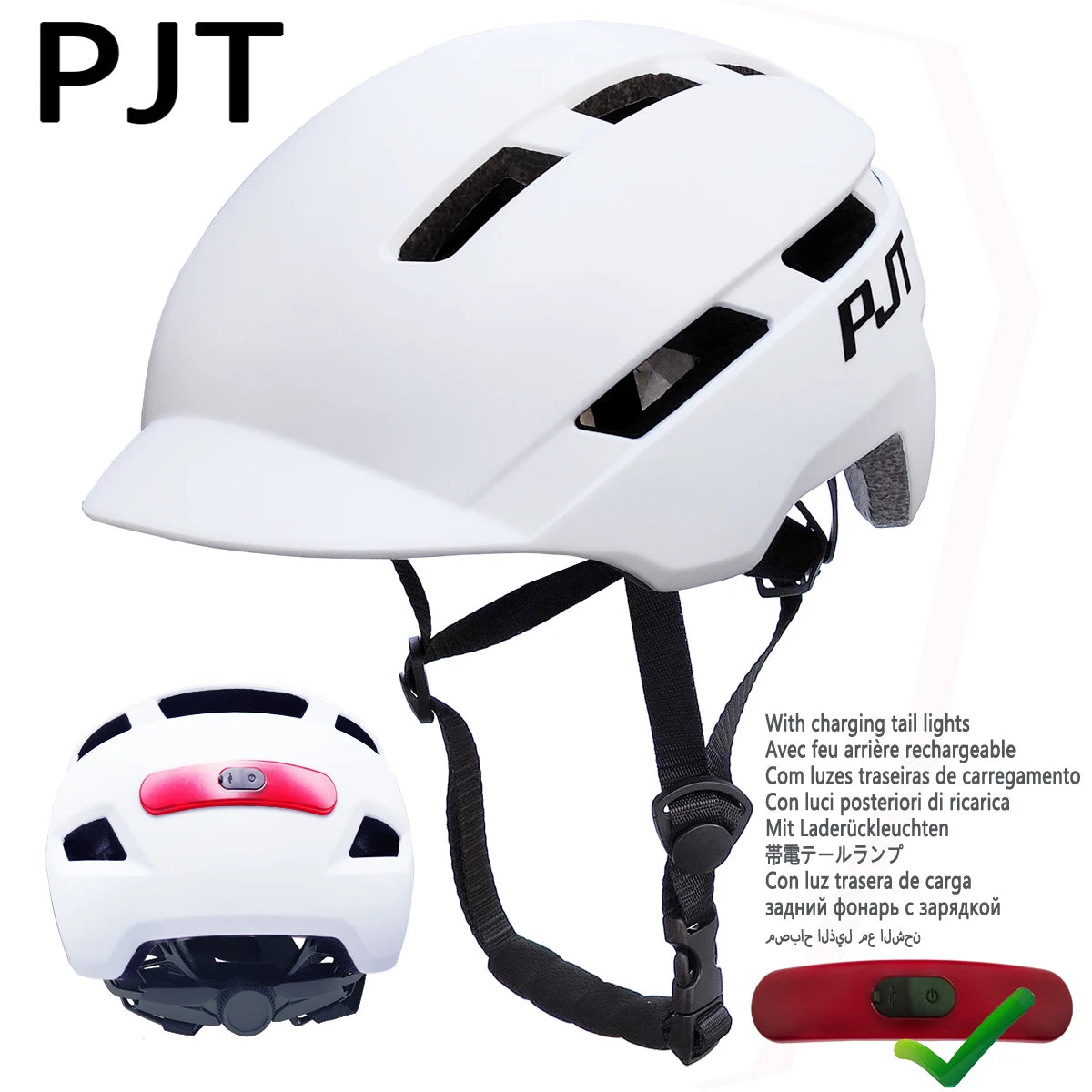 Casque Vélo avec Feu Arrière LED Rechargeable