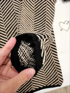 Pull col roulé à motif géométrique - Femme