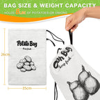 Sac de Conservation pour Légumes Réutilisable – Pour Pommes de Terre, Oignons & Ail – En Toile avec Cordon & Fermeture Éclair