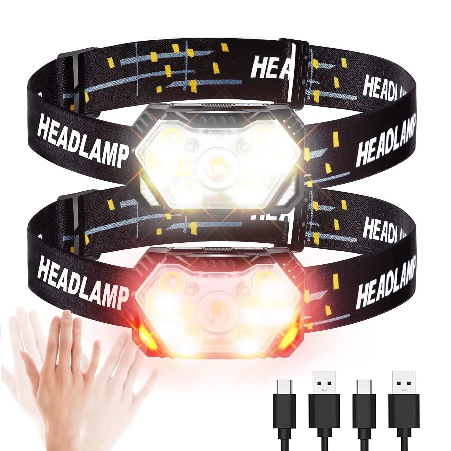 Lampe frontale Portable à 9 Led avec capteur de mouvement
