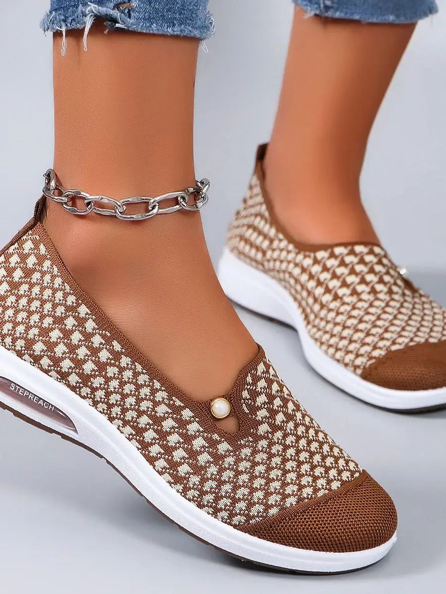 Chaussures Plates Femme Tissu Aéré – Grand Confort