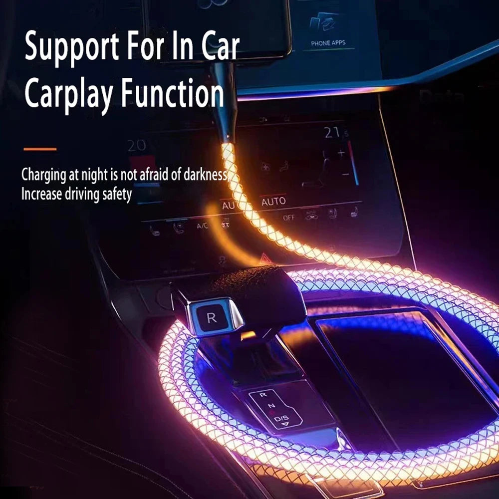 Câble USB-C RGB 66W - Recharge Ultra Rapide