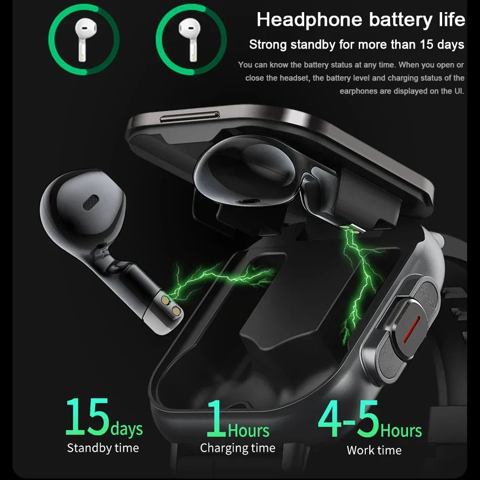 Montre intelligente connectée 2 en 1 avec écouteurs + Bracelet OFFERT